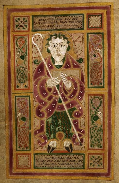 Early Irish saint — 9th century Irish manuscript illumination in the insular tradition