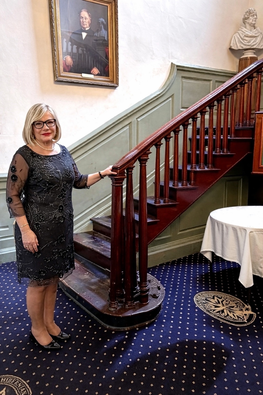 Maria Kinfauns, wife of the Chief and Chancellor of Clan Ó Comáin, photographed at Newhall House