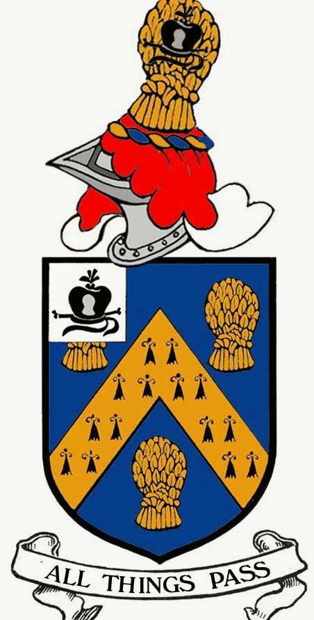 Arms of Micheál Ó Comáin, Herald of Arms at the Office of the Chief Herald of Ireland — featuring garbs